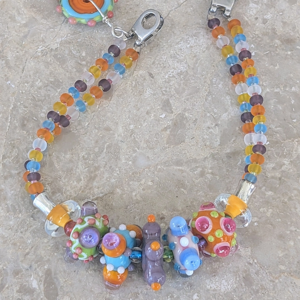 Artisan Beaded And Sterling Silver Bracelet - Picture 3 of 9